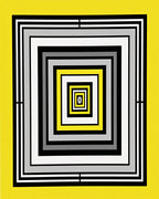 Bold Yellow Square Inlay Rug