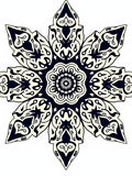 Intricate Navy Floral Starburst Rug