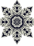 Intricate Navy Floral Starburst Rug