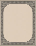Ornate Black Cream Scroll Border Rug