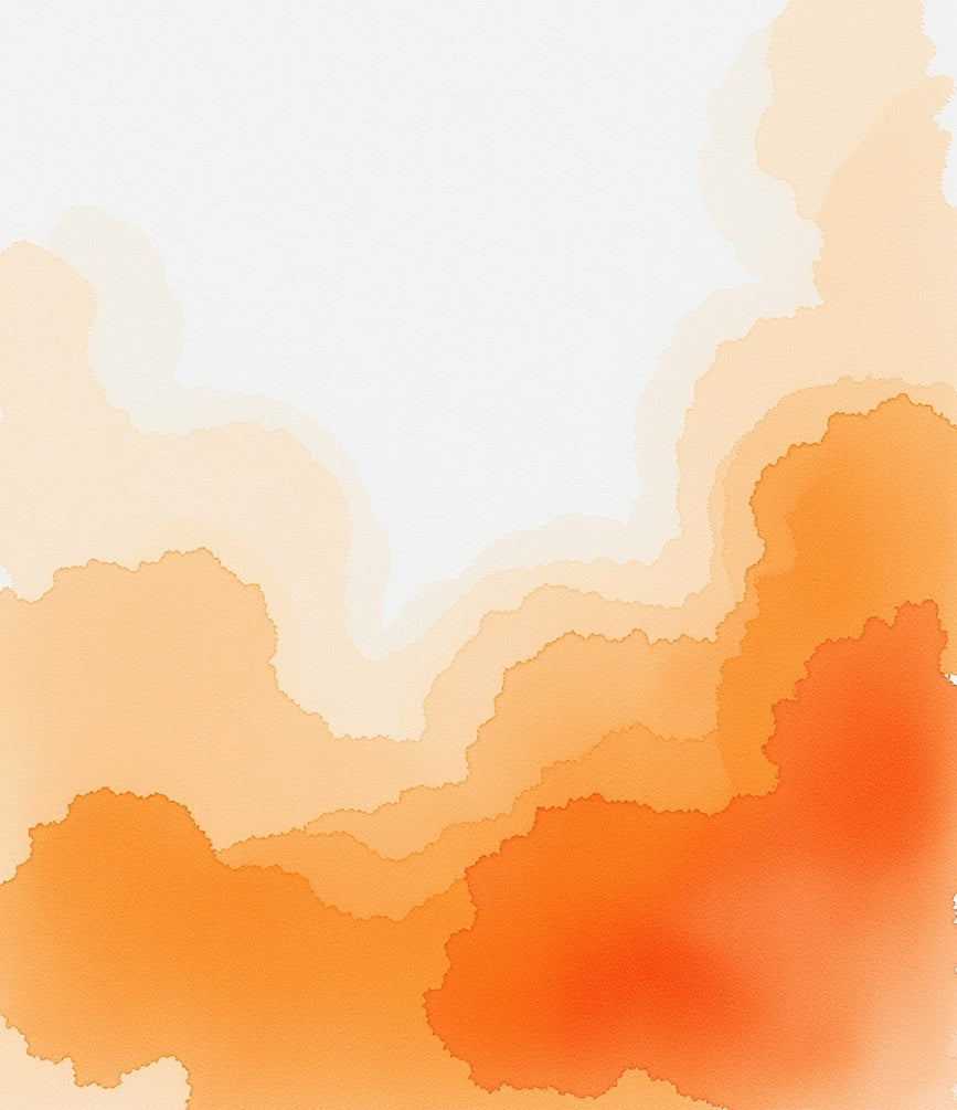 Warm Orange Layered Watercolor Organic Rug