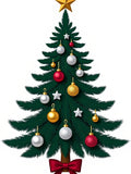 Festive Decorated Green Christmas Tree Rug
