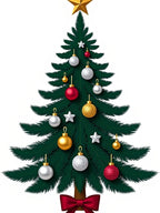 Festive Decorated Green Christmas Tree Rug