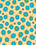 Funky Blue Sunburst Swirls Rug