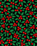 Crimson Holly Berry Botanical Repeat Rug