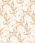 Whimsical Caramel Swirl Abstract Rug