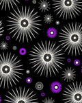 Black Purple Starburst Medallion Rug