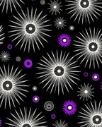 Black Purple Starburst Medallion Rug