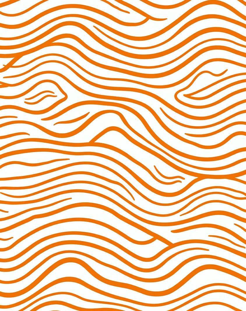 Vibrant Orange Wood Grain Swirl Rug