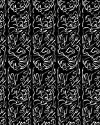 Black White Organic Swirls Rug