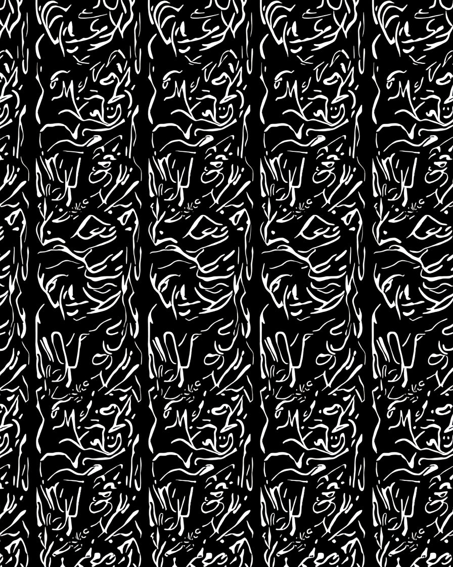 Black White Organic Swirls Rug