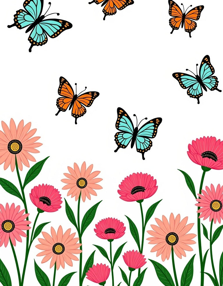 Whimsical Butterfly Floral Meadow Rug