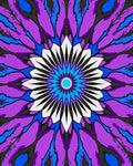 Vibrant Purple Blue Starburst Mandala Rug