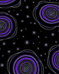 Bold Violet Swirls Starry Night Rug