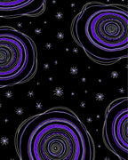 Bold Violet Swirls Starry Night Rug