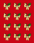 Festive Holly Bows Red Rug