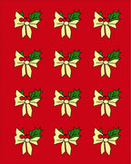 Festive Holly Bows Red Rug