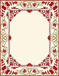 Crimson Gold Floral Border Rug