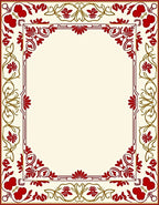 Crimson Gold Floral Border Rug