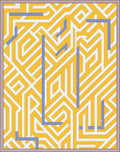 Yellow White Blue Geometric Maze Rug