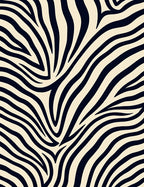 Cream Black Animal Stripes Rug