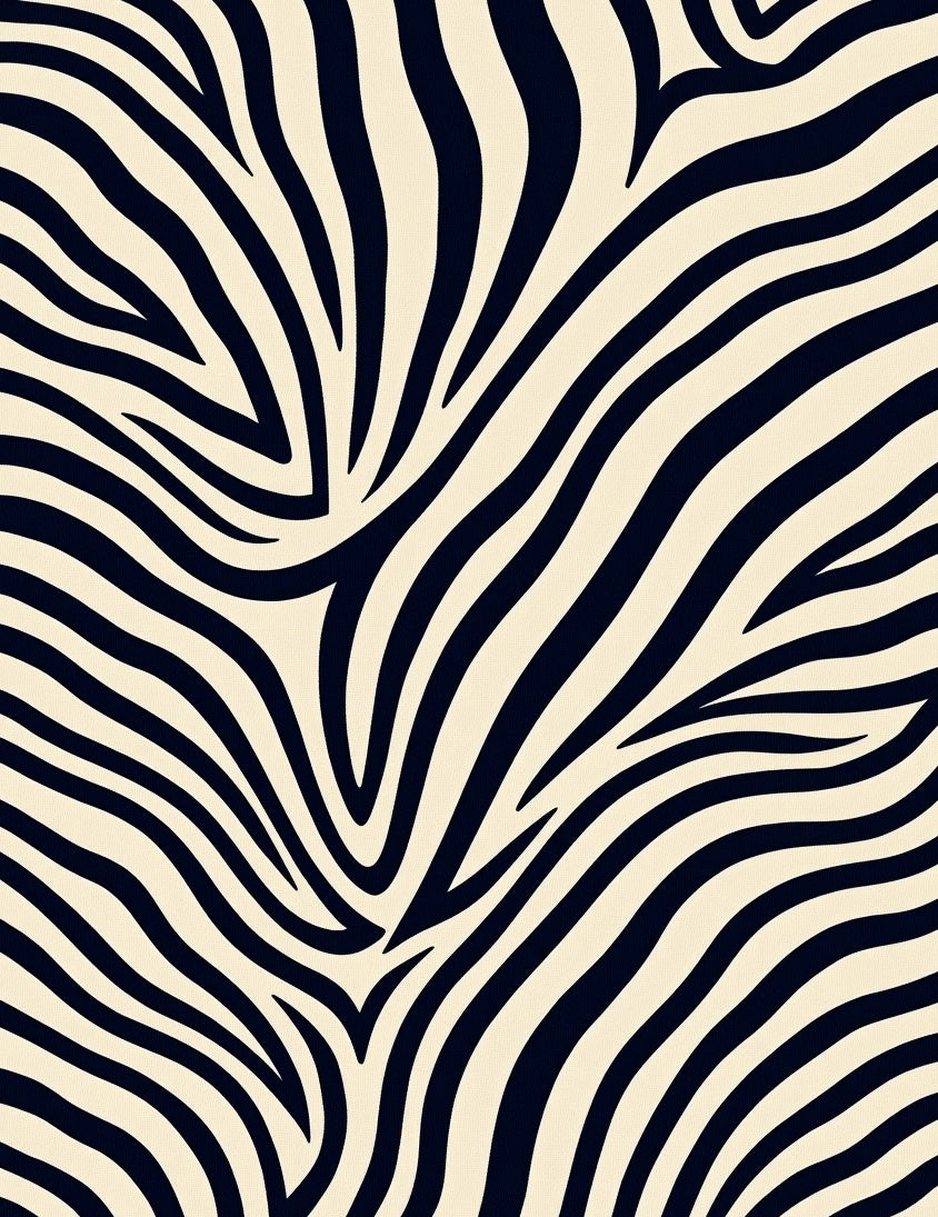 Cream Black Animal Stripes Rug