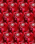 Crimson White Swirl Snowflake Repeating Rug