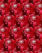 Crimson White Swirl Snowflake Repeating Rug
