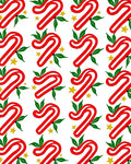 Red Candy Cane Star Leaf Repeating Rug