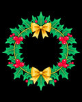 Festive Green Holly Red Berry Yellow Bow Rug