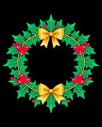 Festive Green Holly Red Berry Yellow Bow Rug
