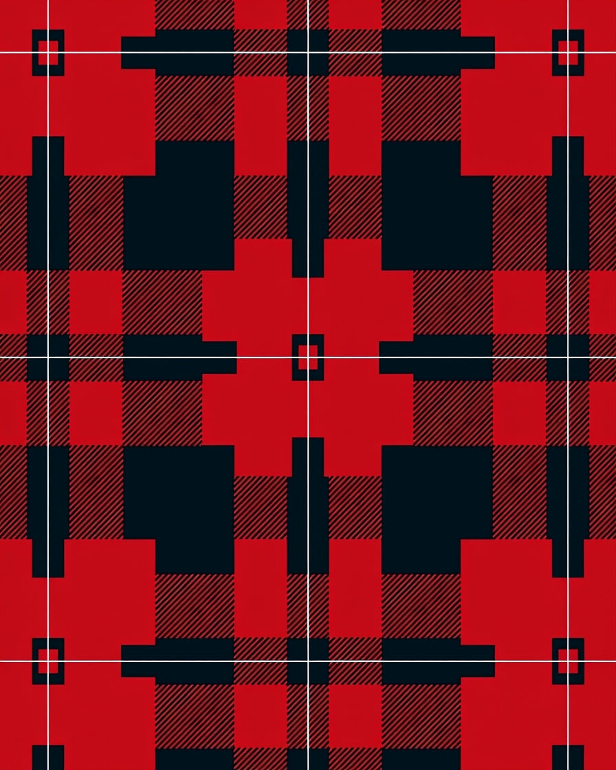 Red Black Buffalo Check Squares Rug