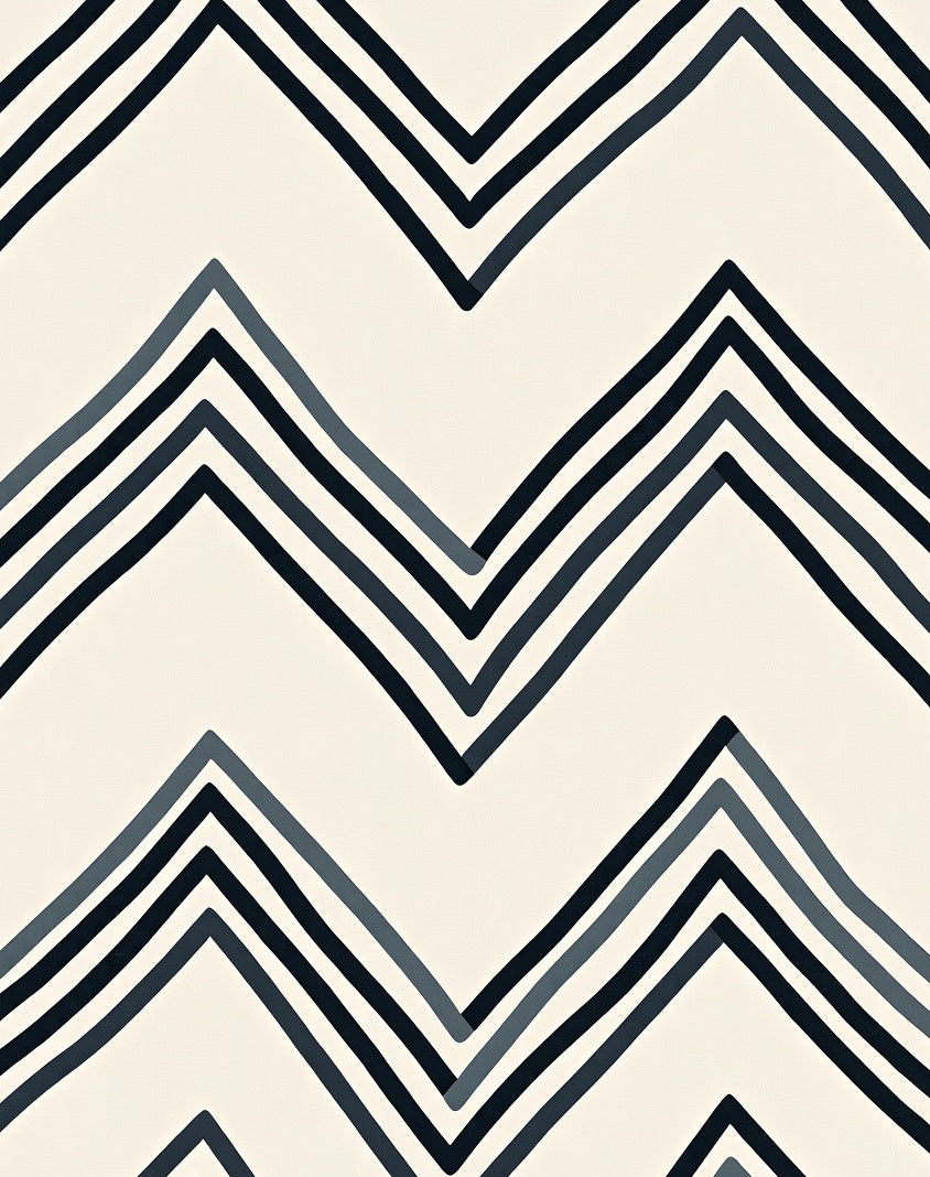 Modern Navy Blue Chevron Stripe Rug