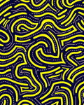 Retro Yellow Wavy Line Art Rug