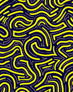 Retro Yellow Wavy Line Art Rug