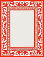 Bright Red Floral Arch Frame Rug