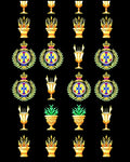 Golden Crested Emblem Laurel Wreath Objects Rug