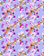 Whimsical Purple Floral Swirl Rug