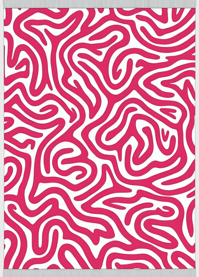 Bold Pink Organic Swirl Rug