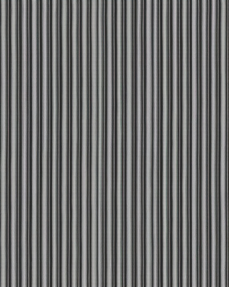 Hand Drawn Black White Vertical Stripe Rug