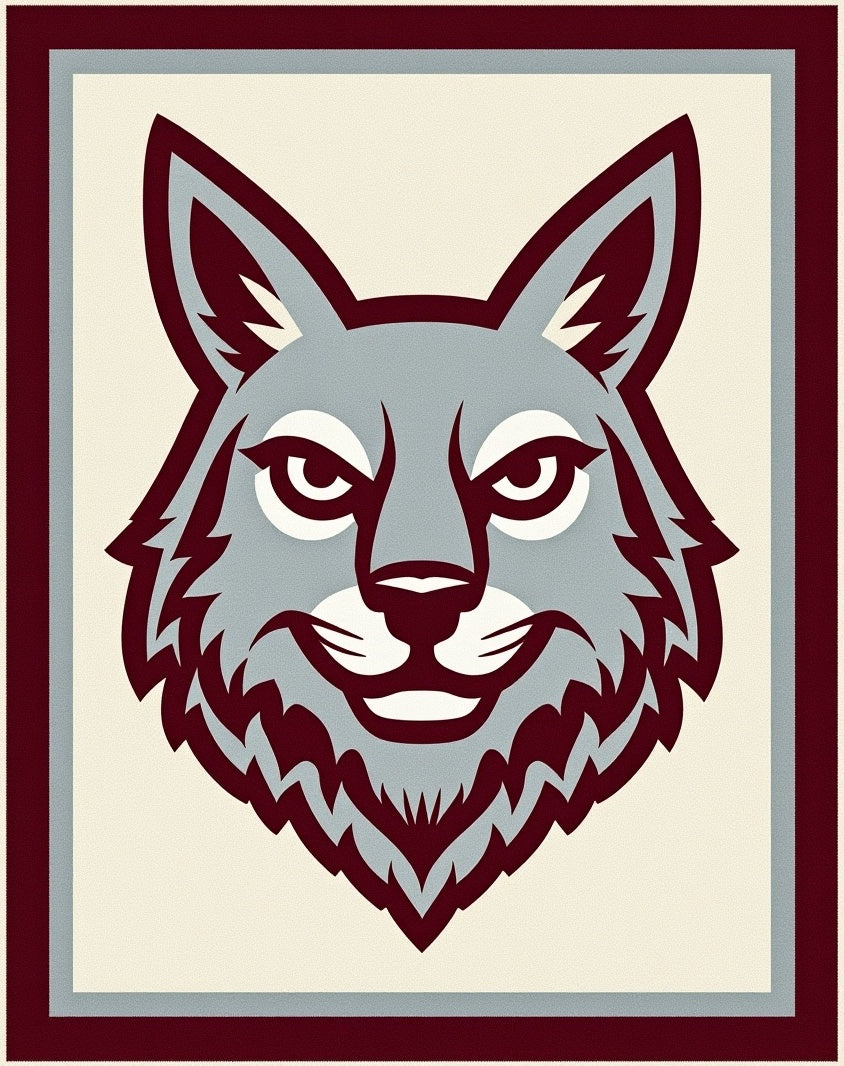 Crimson Gray Wolf Portrait Rug