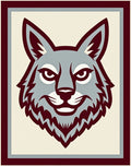 Crimson Gray Wolf Portrait Rug