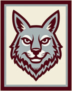 Crimson Gray Wolf Portrait Rug