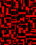 Red Black Geometric Rectangles Harmony Rug