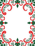 Red Green Holly Candy Cane Garland Rug