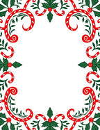 Red Green Holly Candy Cane Garland Rug