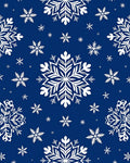 Deep Blue Snowflake Winter Wonderland Rug