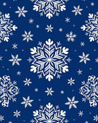 Deep Blue Snowflake Winter Wonderland Rug