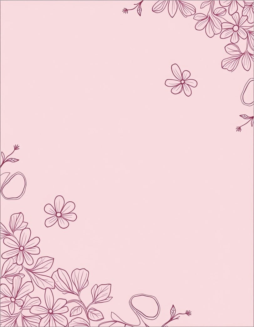Delicate Pink Floral Scatter Rug