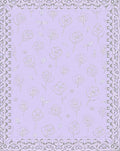 Lilac Purple Floral Outline Border Rug